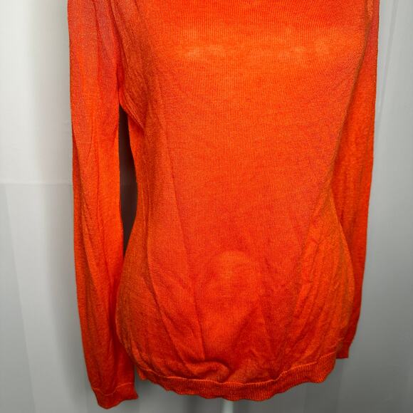 Trouve Orange Crewneck Sz Small Lightweight Sweater Women's Long Sleeve Shirt - Picture 3 of 6